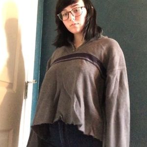 cropped quarter zip sweater